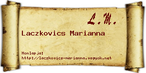 Laczkovics Marianna névjegykártya